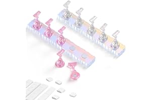 Etercycle Nail Stand Display, 2 Set Aurora Magnetic Nail Holder with Reusable Adhesive Putty, Acrylic Practice Nails Stand Set DIY Nail Accessories for Display Painting Nails
