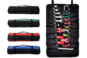 QEES Werkzeugtasche Rolltasche Ordnungstasche Aufbewahrungsbeutel für kleine Dinge, für Elektriker Tischler Techniker GJB01-Blau