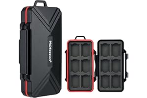 PROfezzion 24 Slot Memory Card Case Custodia Protettiva per Scheda di Memoria Resistente all'acqua a con Interno Personalizzato per 12 Schede SD + 12 Schede CFexpress di Tipo A