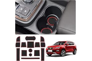 YEE PIN Seat Ateca SUV 2017-2021 Tapis de Sol en Caoutchouc Accessoires d'intérieur Tapis antidérapants pour Console Centrale Boîte de Rangement Pièces de Voiture (Pas pour Seat Ateca FR