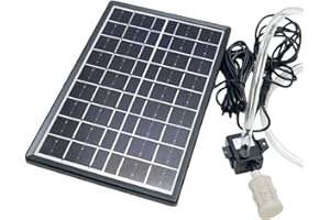 Feegow Kit pompa solare per fontana da 9 V, 6 W, per fontana galleggiante, con pompa per ossigeno/tubo dell'acqua dell'acquario, fontana solare da giardino