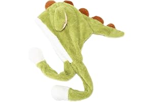 EAYOLY Cappello di Peluche di Dinosauro,Cappello Animale Dinosauro con Peluche in Movimento - Orecchie Che Cappello da battitura Dress Up Cosplay per Natale Cosplay Party Dressing Kids