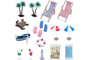 TAFACE 18er-Pack Strand-Kollektionsset, Mini-Strand-Set, Mini-Dekorationen, Sommer-Mini-Muschel-Sonnenschirm-Strandkorb-Zubehör, Geeignet Für DIY-Dekoration, Einzigartiges Geschenk