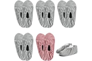 APOMOONS 5 Paires Surchaussures Lavable Antidérapants Surchaussures pour Protection de Tapis Chaussures Nettoyage de la Maison pour Plupart Adultes (L 37-42, Gris et Rose)