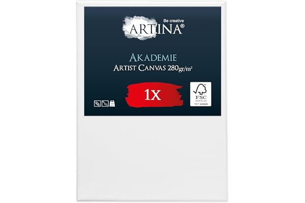 Artina Canvas Toile Peinture 30x40 cm – Tableau Peinture Châssis Entoilés en Bois FSC© – Tableau a Peindre Blanche 100% Coton 280g/m² – Toiles à Peindre Stable Akademie