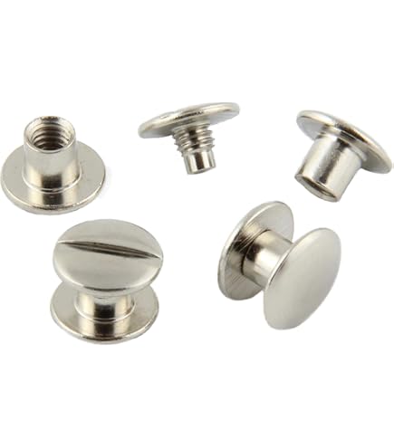 20 Vis Chicago M5x2mm JINTANG - Rivets à Visser Argenté - Pour Cuir, Sacs, Déco