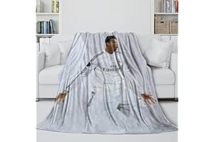 ZIMONJO Ronaldo Flanell Decke - Fußball Decke Für Sofa Bett Krippe Dekor - Decke Für Klimaanlage Geburtstag Geschenk Für Sohn Tochter Enkel Enkelin Freund 40x50inch(100x130cm)