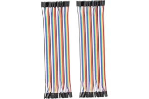 Heevhas 80PCS 40 Pin Jumper Wire Cable Breadboard Ribbon Cables 15cm Female-Female Jumper Cable 24AWG Wire Jumpers for Arduino Breadboard DIY Project