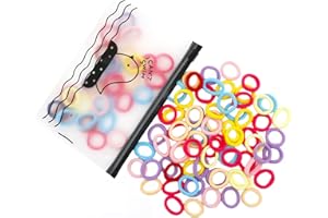 CICIING 100 pièces Petit élastique femme, élastiques queue de cheval multicolore, mini serre-tête pour bébé fille
