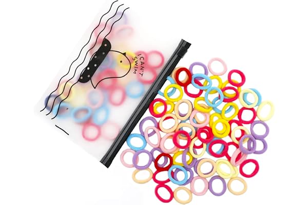 100 pièces Petit élastique femme, élastiques queue de cheval multicolore, mini serre-tête pour bébé fille