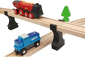 Locorico - 4 Piles de ponts pour Train en Bois (Empilable)