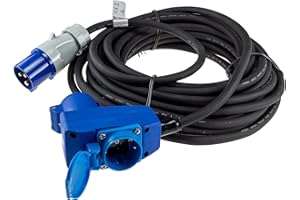 CHILITEC Cable alargador CEE 15 metros IP44 enchufe con tapa protectora 230 V I H07RNF 3G2,5 para caravanas, camping, caravanas y autocaravanas