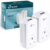 TP-Link TL-PA9020PKIT 2-Port Gigabit Passthrough Powerline Starter Kit, Data Transfer Speed Up to 2000 Mbps, Ideal for HD Vid