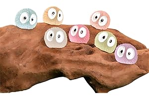 LUXETOYS 20 figure anime di Soot Spirits Susuwatari Personaggio in miniatura con adesivo per auto, 1,2 cm, per decorazione auto (colori luminosi mescolando liquori fuliggine)