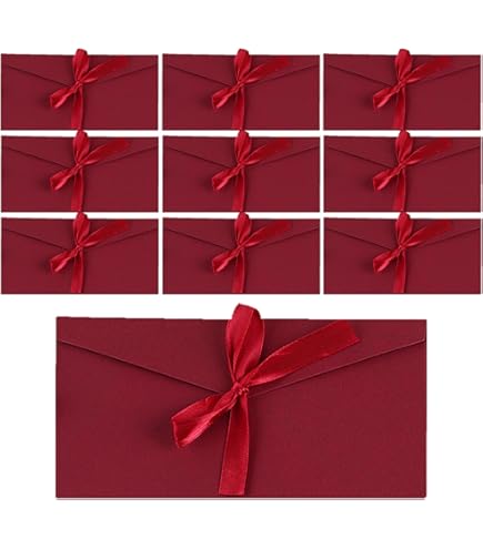 10 stuks cadeaubonnen, elegante envelop, verpakkingsdoos met strik, uitnodigingskaart, parelglanspapier, kleine omslag, kraftpapier, cadeauenveloppen, vergrote geschenkdoos, zijden doek, cadeau