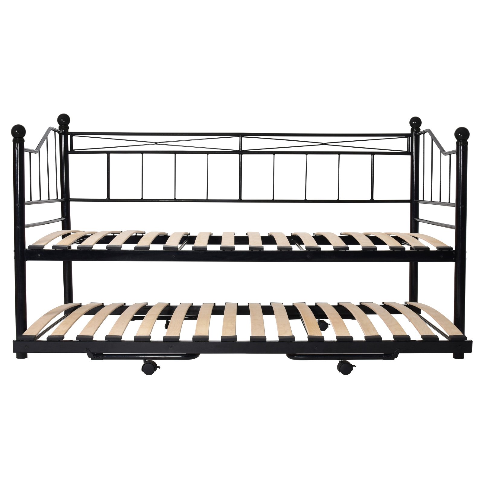 Miadomodo® Metal Day Bed Sofa Frame Multi-functional Single 3ft Base with Underbed Trundle Bedroom Living Room Furniture - Image 4