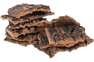 PATKAW Reptile Fogger 10pcs Reptile Tree Habitat Reptiles Log Hideaway Hideout Bark Bends Aquarium Hollow Tree Trunk Platform for Betta Small Lizards Turtles Reptiles 5-9cm Cork Bark