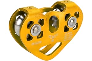 Acouto Polea Tirolética con Doble Tracción de 30kn de Escalada con Rodamiento Gemelo Pesado para la Escalada y el Tema del Aluminio de Aluminio y el Parque de Diversión de Acero Inoxidable para 1 X