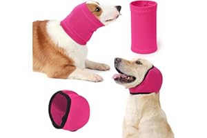 SlowTon 2 Packs Dog Calming Ear Muff And Hood Set - Upgrade Ultra Quiet Adjustable Ear Cover for Noise Protection Anxiety Relief, Breathable Calming Head Wrap for Dogs Noise Cancelling