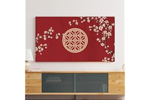 Treer TV Abdeckung Staubschutzhülle, Hülle Bezug für Fernsehen Schutzhülle Universal Fernseher Hülle Elastisch Staubschutz für 22-75 Zoll TV/PC-Bildschirme (Tuschmalerei 7,55 Zoll)