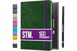 ‎SCRIBBLES THAT MATTER Scribbles That Matter A5-Notizbuch dotted Journal, 150 Seiten, Dot grid Bullet-Journal, veganes Hardcover, 160 g/m², auslaufsicheres, für die Arbeit, das Studium, Reisen (5,75 x 8,5) inches, grün