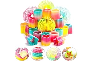 GAROMIA 48 pcs Ressorts en Spirale Rainbow Spiral Mini Ressort Bobine Jouet Enfant Mini Spirales Springs Jouet éducatif pour fête Jouet Anniversaire Petit Cadeaux Enfant Fournitures (A)
