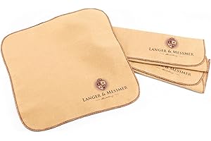 Langer & Messmer panni per lucidare la pelle liscia in 100% cotone in un pratico set - Il panno per lucidare le scarpe per la cura professionale delle calzature (Bordeaux | Beige)