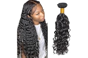Heiowuio 30 Pulgada Brazilian Remy Hair Bundles Human Hair Extension 1b Natural Black Color Water Wave Unprocessed Cabello humano Tissage Brazilianne Real Human Hair 100g/Bundles