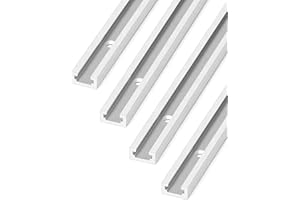 QWORK® 91 cm T-Track T-Slot en Aluminium, Rail à Onglet en T pour Scie à Table, Défonceuse et Outils de Travail du Bois, 19 x 10mm, 4 Pièces