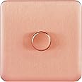 Schneider Electric Lisse Screwless Deco - Single Universal 2 Way Dimmer Light Switch, 400W/VA, GGBL6012CLCS, Light Copper
