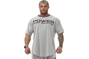 Herr överdimensionerad gym fitness och bodybuilding t-shirt, bomull rund hals livsstilstopp