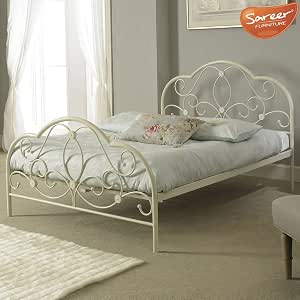 Sareer Alexis Bed Frame - Small Double Bed - White Metal ...