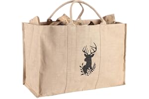 DIBOR Log Bag 50L Heavy Duty Hessian Jute Log Cradle Sack (BR49)