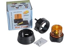 Ferbedo 104017 Flashlight Orange (Flashing Light for Baby Sliders and Pedal Tractors, Police Cars, Mounting on Vehicle or Steering Wheel)