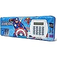 Shifaa Enterprise Multipurpose Pencil Box with Calculator & Dual Sharpener for Girls & Boys for School, Big Size Cartoon Printed Pencil Case, Birthday Gift for Kids (Blue)