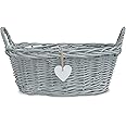 Wickerfield Newborn Baby Gift Hamper and Retail Display Basket at Home in Bathroom Nursery Room for Storage and Collection One size (Grey)