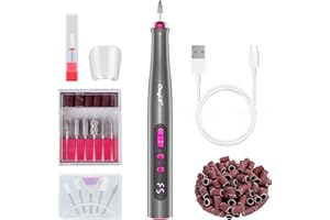 CkeyiN Ponceuse pour Ongles,USB Lime Ongle Electrique Professionnel, 12 en 1 Rechargeable Ponceuse Ongle manucure machine et Portable Kit de Manucure Pédicure