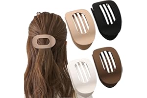 BOLUOBOLUOMI 4 stücke Entenschnabel Haarspange,2025 Neu Hair Clips,Einfach Elegante Entenschnabel Haarspange,Flach Sicherer Halt Innenzähne Haar Krallen Haarklammer für Mädchen Frauen Dickes Dünnes Haar