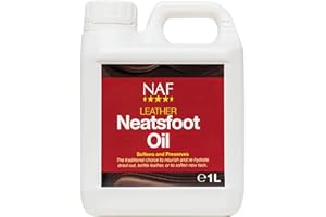 NAF Leather Neatsfoot Oil 1L – Traditional Leather Conditioner – Softens, Restores & Protects Tack – Ideal for Saddles, Bridles & Leatherwork