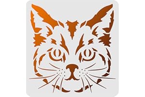 FINGERINSPIRE Cat Stencils Template 30x30cm Plastic Cat Drawing Painting Stencils Square Reusable Stencils for Painting on Wood, Floor, Wall and Tile