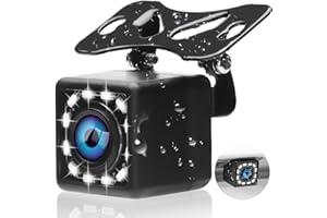 OiLiehu Cámara de visión Trasera para Automóvil con súper visión Nocturna IP68 Cámara Impermeable Gran Angular de 170 °12 LED Visión Nocturna Cámara Universal para Automóviles/Camiones/SUV/RV