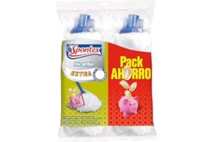 Spontex Extra X2 Fregona de microfibras Pack Ahorro 2 Unidades