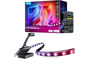 Govee Rétroéclairage TV 3 Pro avec Triple Caméra HDR, 5 en 1 RGBWWIC Bande LED 3,6M pour TV 55-65 pouces Ambilight, 75 LED/m, Filtre IA, APP et Contrôle Vocal, Sync Image DreamView