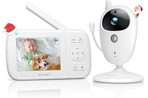YOTON Baby Monitor with Camera ,3.5'' LCD Screen,Infrared Night Vision,𝟏8-𝐇𝐨𝐮𝐫 Battery Life,VOX Mode, Temperature Monitoring,Feeding Reminder, 8 Lullabies, Elder, Pet, Gift,In/Outdoor