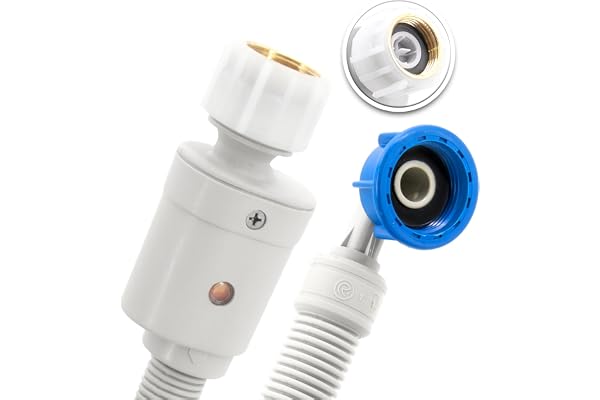 H2O-Flex Tuyau aquastop / Tuyau d'arrivée d'eau de sécurité pour machine à laver et lave-vaisselle, 3/4 pouces 1,50m / 1.500mm, Verre