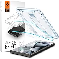 Spigen Glas.tR EZ Fit Skärmskydd kompatibel med Samsung Galaxy S24 Ultra, 2 Stycken, med Sjabloon voor Installatiem, Kristall
