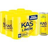 Kas Lemon Soda with Lemon Juice, Low Calorie and No Added Sugars, Pack of 9 Cans of 330 ml, 2.97 Litres Total