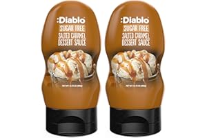 :DIABLO Diablo Sugar Free Dessert Sauce - Gluten-Free Syrup, Drizzle Sweetener, Keto Friendly Flavoring Topping, Perfect for Gifting, No Added Sugar - Salted Caramel, 360g, 12.70oz - 2 Packs