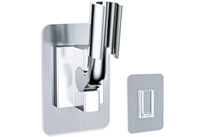 Magichome Shower Head Holder with Strong Adhesive, Adjustable Universal Shower Head Holder Replacement with Extra Adhesive Stick, No Drilling Wall Mount Shower Holder Bracket for Bathroom