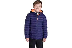 Mountain Warehouse Seasons Chaqueta Acolchada para niño - Chaqueta de Invierno Impermeable, Aislante, con Capucha y Relleno de Microfibra, el Abrigo Ideal para la Lluvia